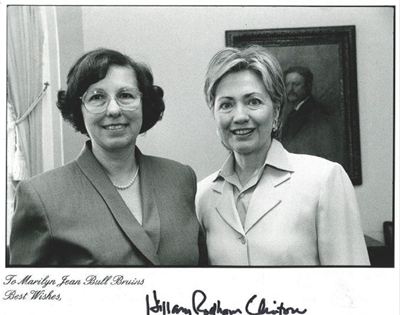 Marilyn Bull with Hillary Clinton