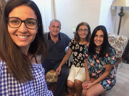 Damla Sevgi with her family in Turkey