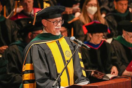 Bradley Allen, MD, PhD, speaks at the 2022 IU School of Medicine Graduate Recognition.