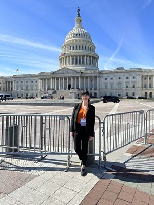 Lauren Hirschfeld at the Capitol doing advocacy work