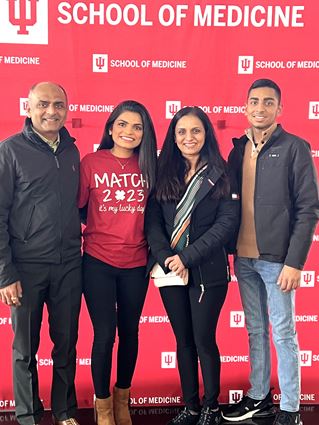 Purva Patel with her family on Match Day