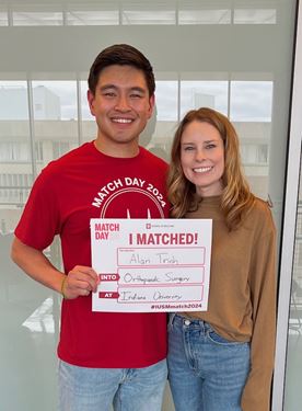 Alan Trinh and his partner at Match Day.