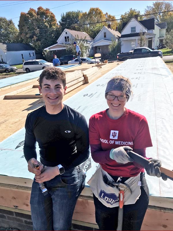 students work on a build at habitat for humanity in evansville