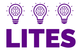 study logo says "LITES" with the outline of three light bulbs above the text. Each bulb has a brain icon inside it.