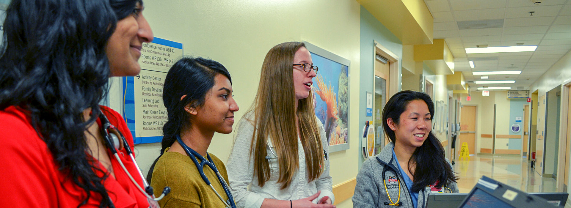Pediatrics residents on rounds in Riley Hospital